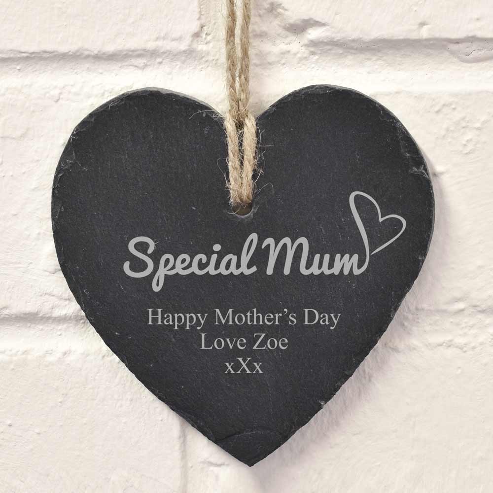 Personalised Hanging Slate Heart For A Special Mum - Click Image to Close
