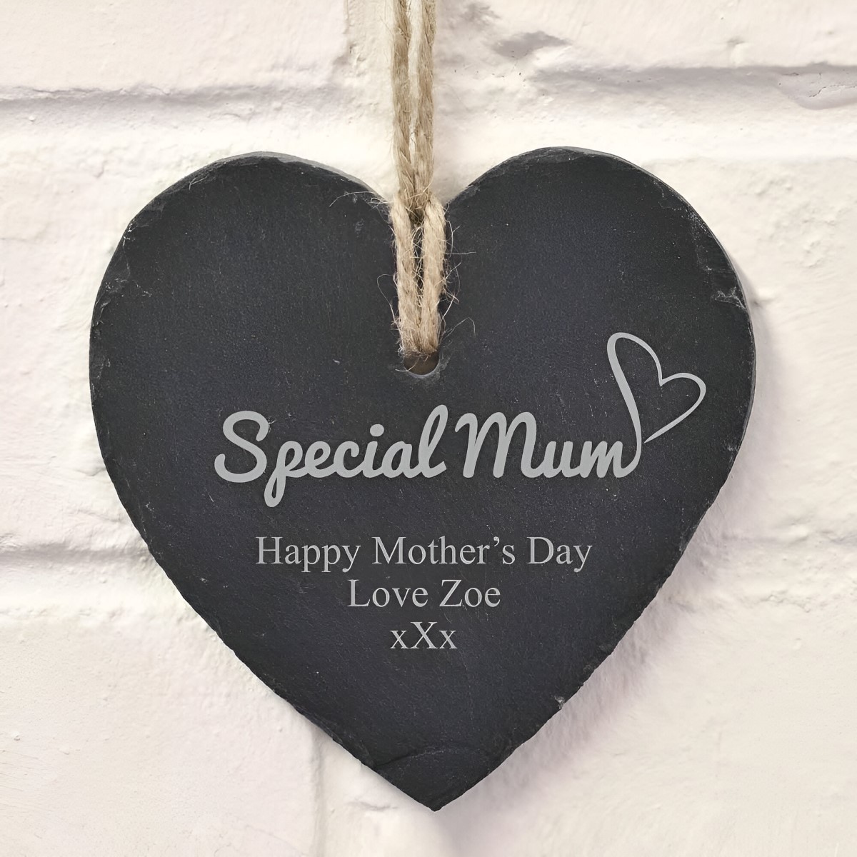 Personalised Hanging Slate Heart For A Special Mum - Click Image to Close