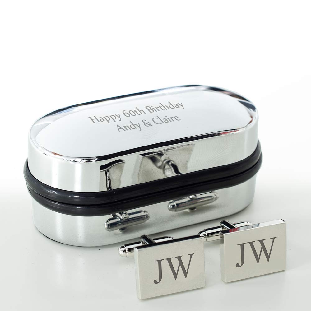 Silver Personalised Cufflinks - Click Image to Close