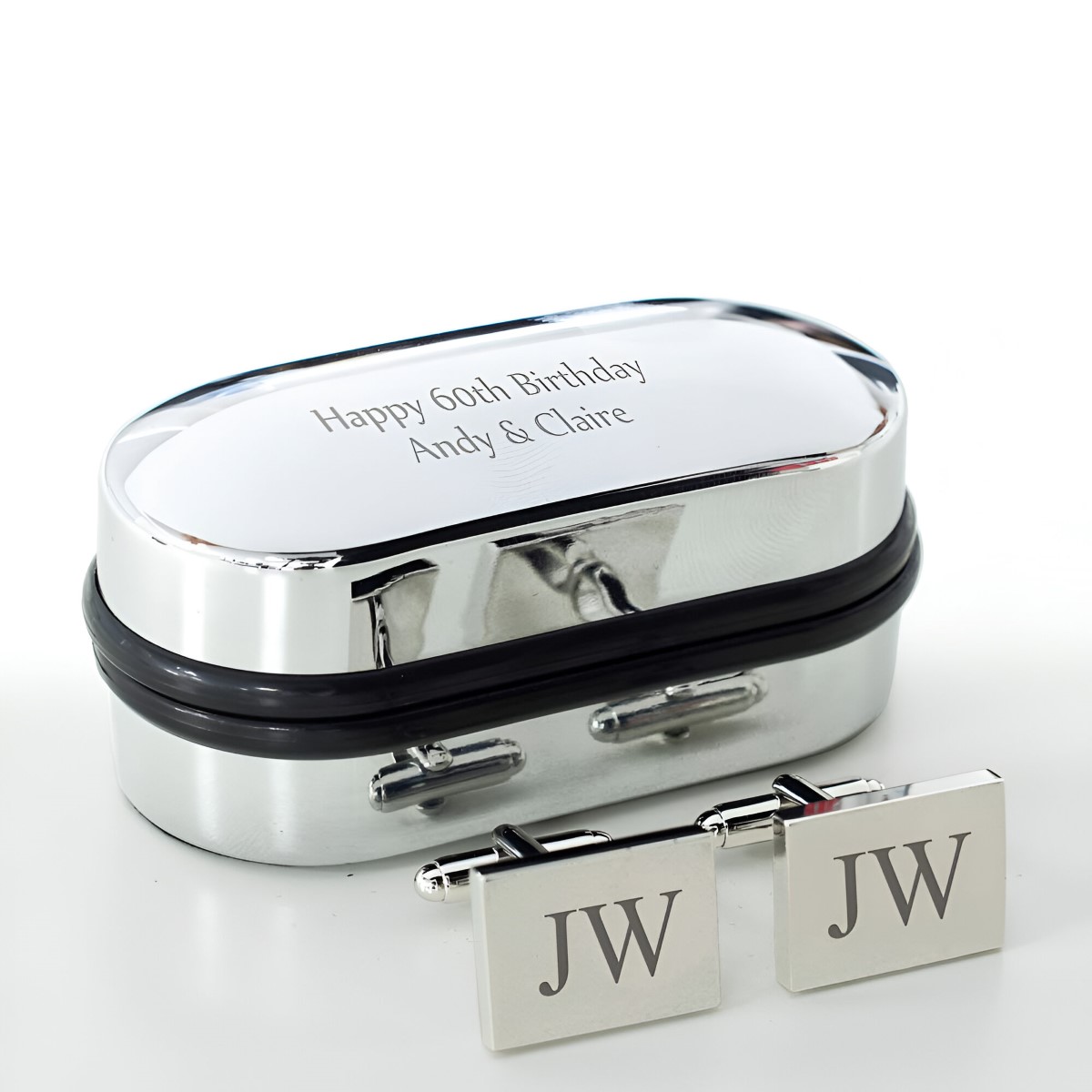 Silver Personalised Cufflinks - Click Image to Close