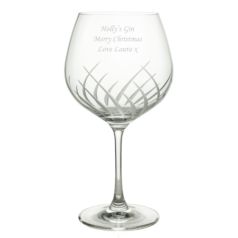 Personalised Flame Cut Gin Ballon Glass - Click Image to Close