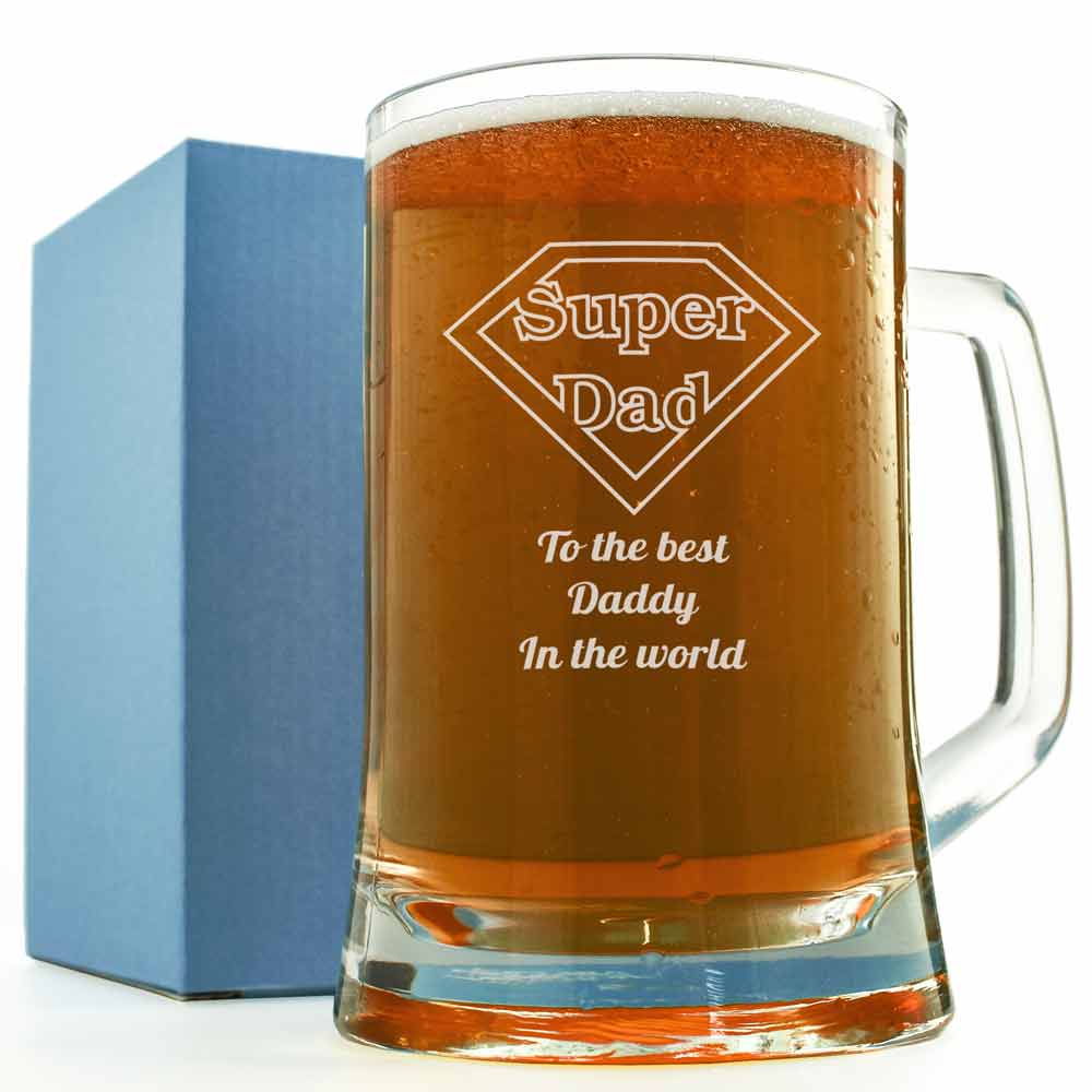 Super Dad Personalised Pint Glass - Click Image to Close