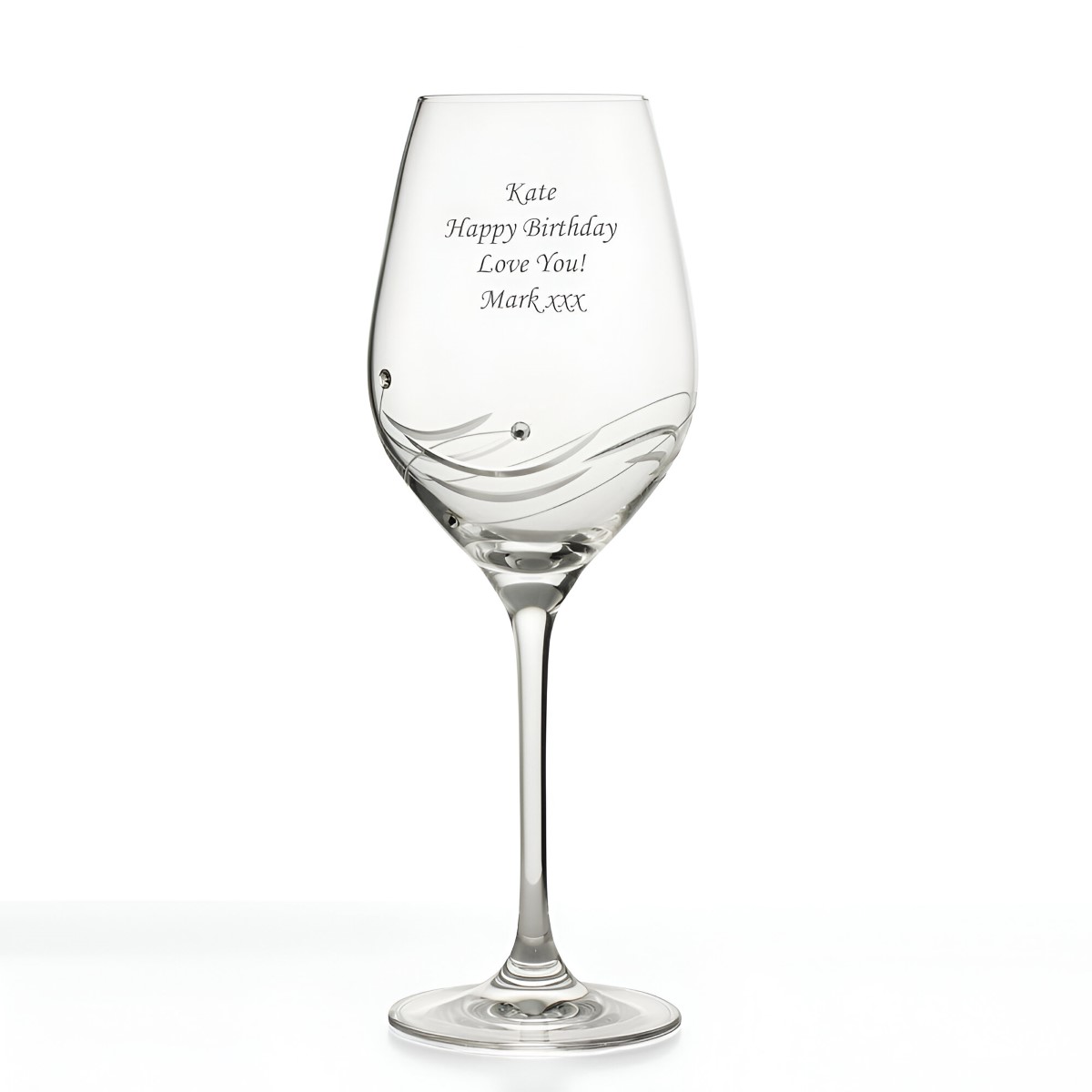 Spiral Diamante Crystal Wine Glass With Swarovski Elements