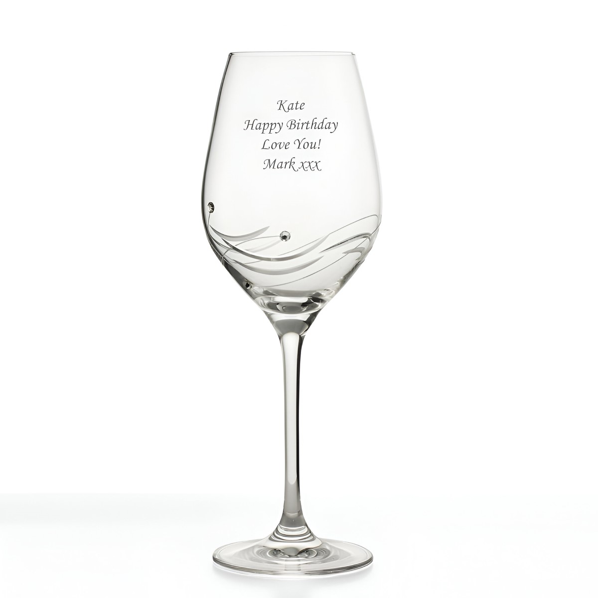 Spiral Diamante Crystal Wine Glass With Swarovski Elements - Click Image to Close