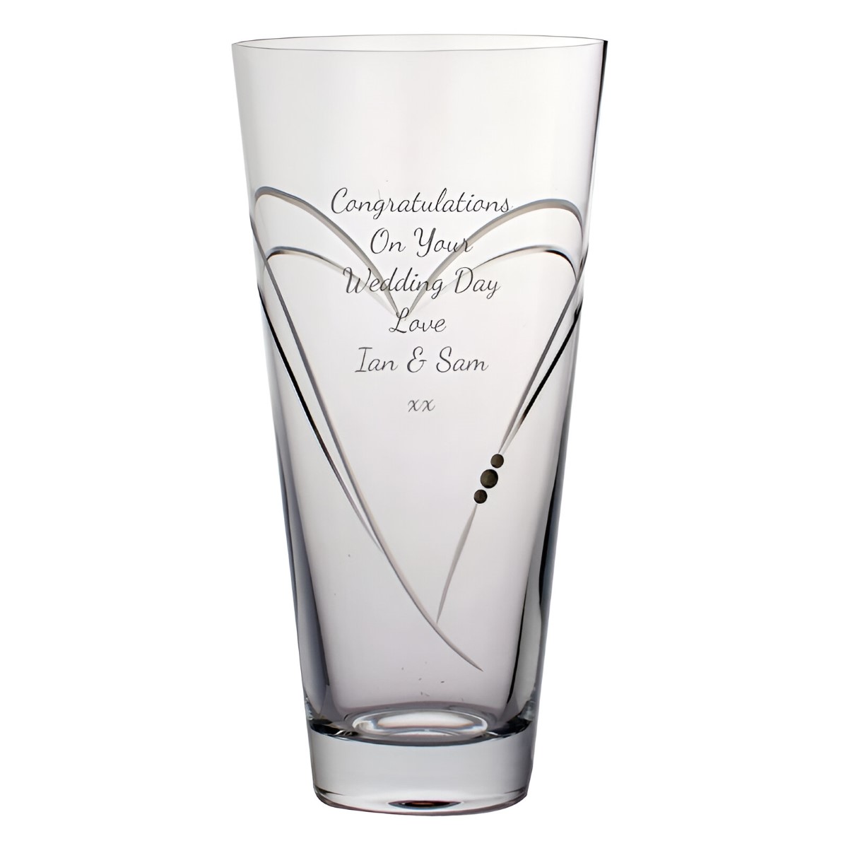 Personalised Swarovski Crystal Heart Vase Engraved By Keepitpersonal