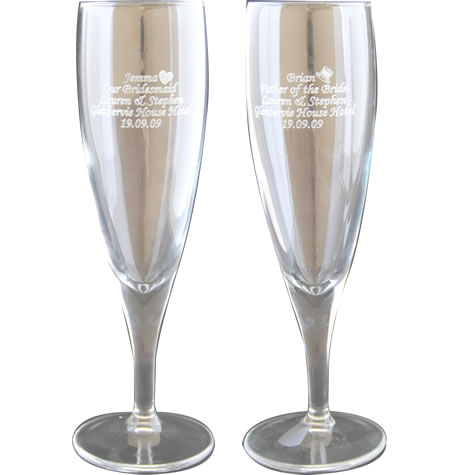 Wedding Personalised Champagne Flute - Click Image to Close