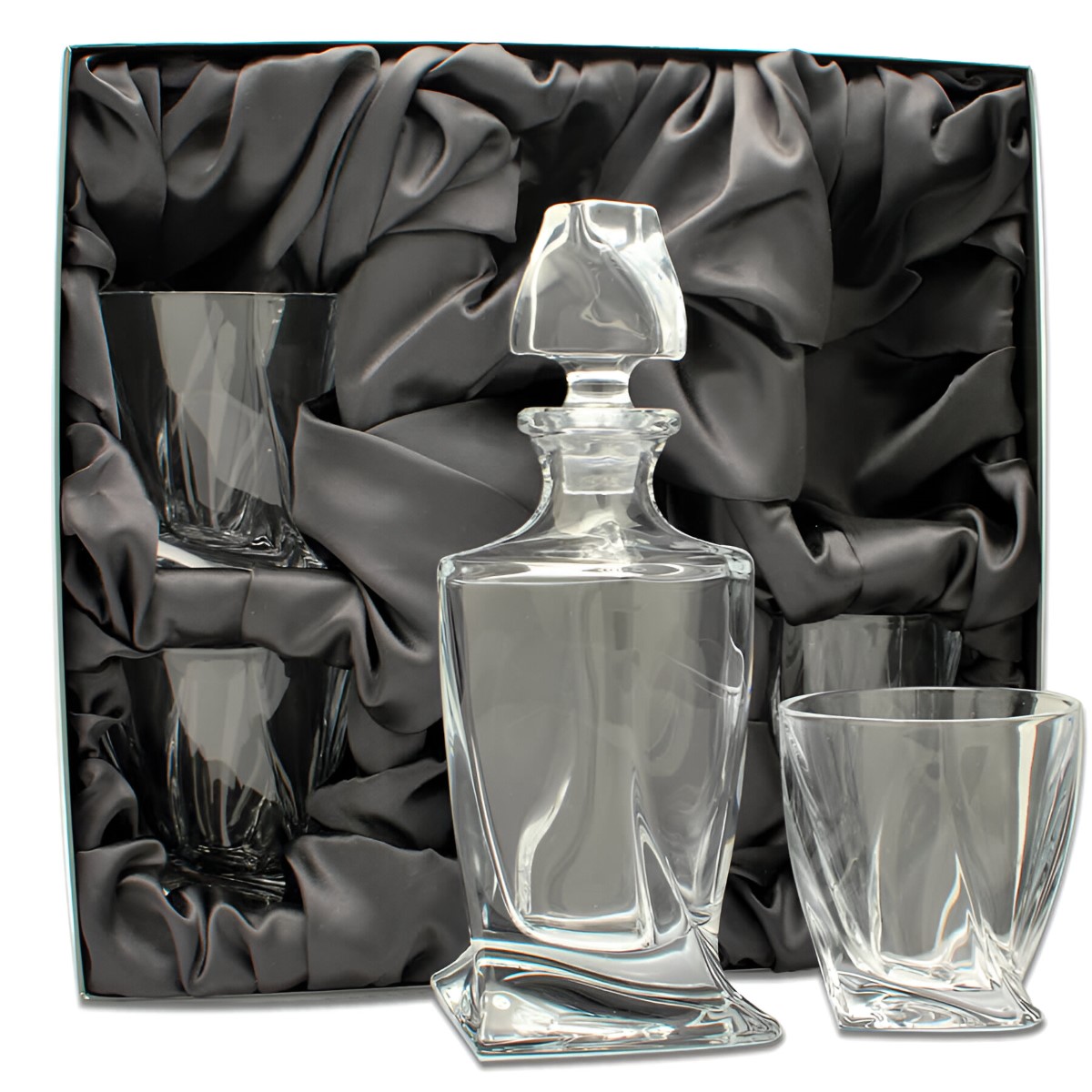 Balmoral Quadro Engraved Whisky Decanter Set