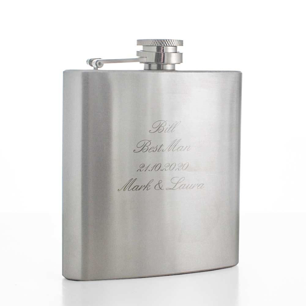 Father of Bride Groom Gift Boxed Best Man Engraved Hip Flask Groom Usher 