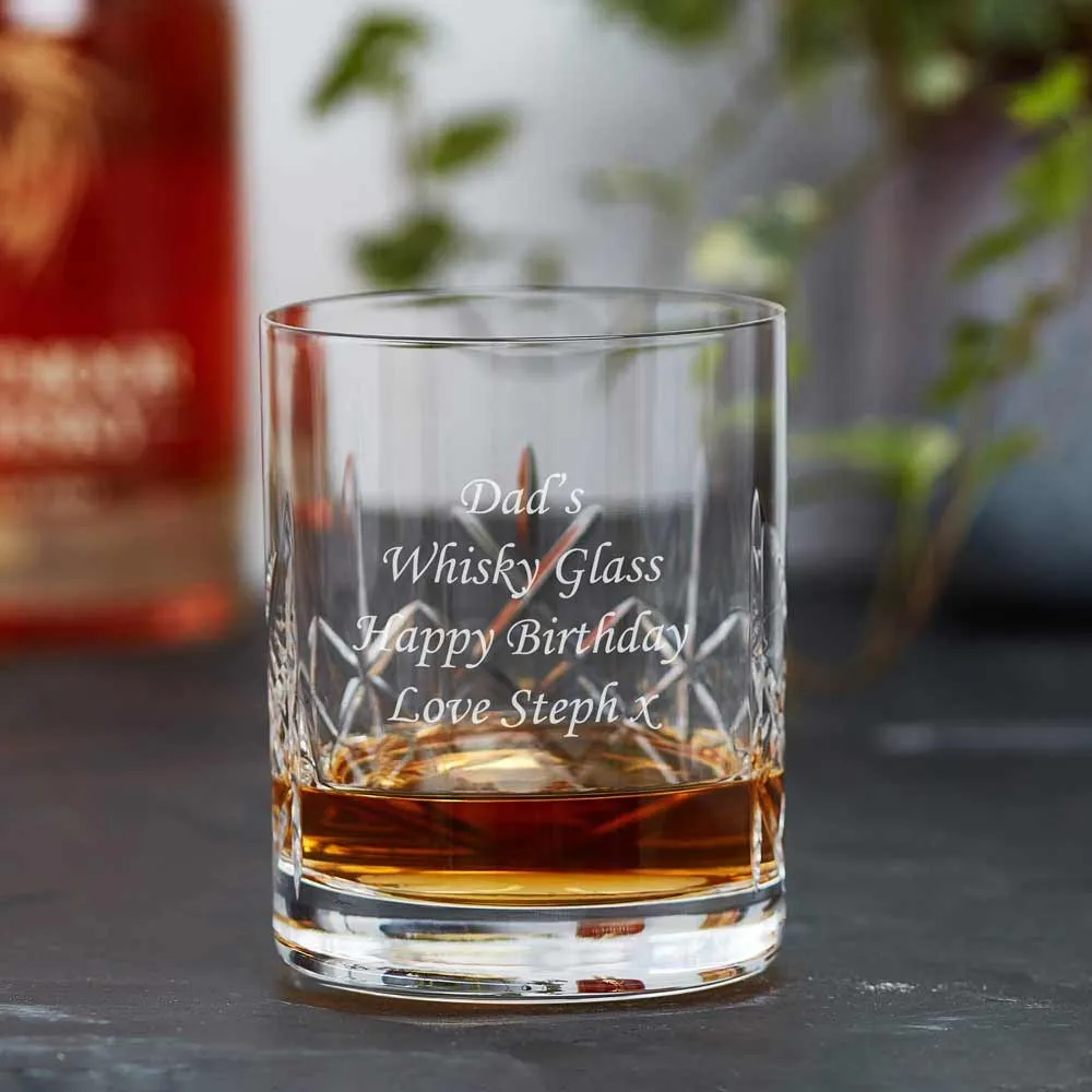 Personalised Engraved Whisky Whiskey Glass Usher Any Message Engraved 