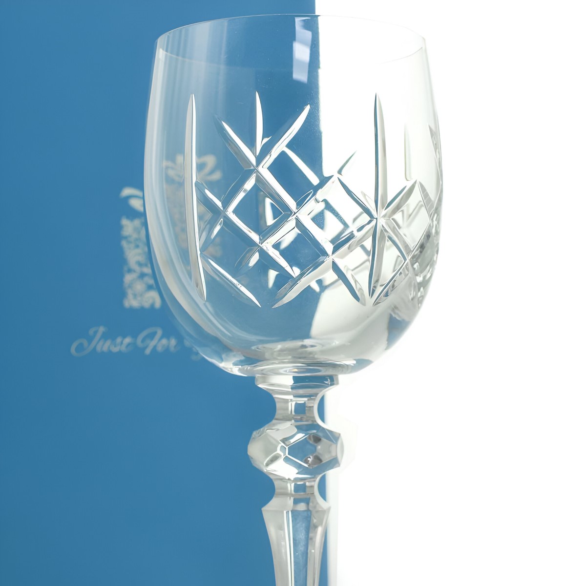 Engraved Crystal Wine Glass Presented In A Satin Box