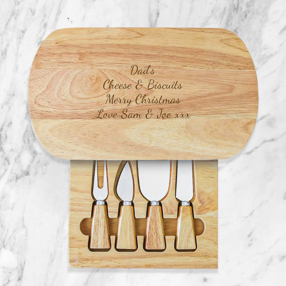 Personalised Large Wooden Cheeseboard Set - Click Image to Close