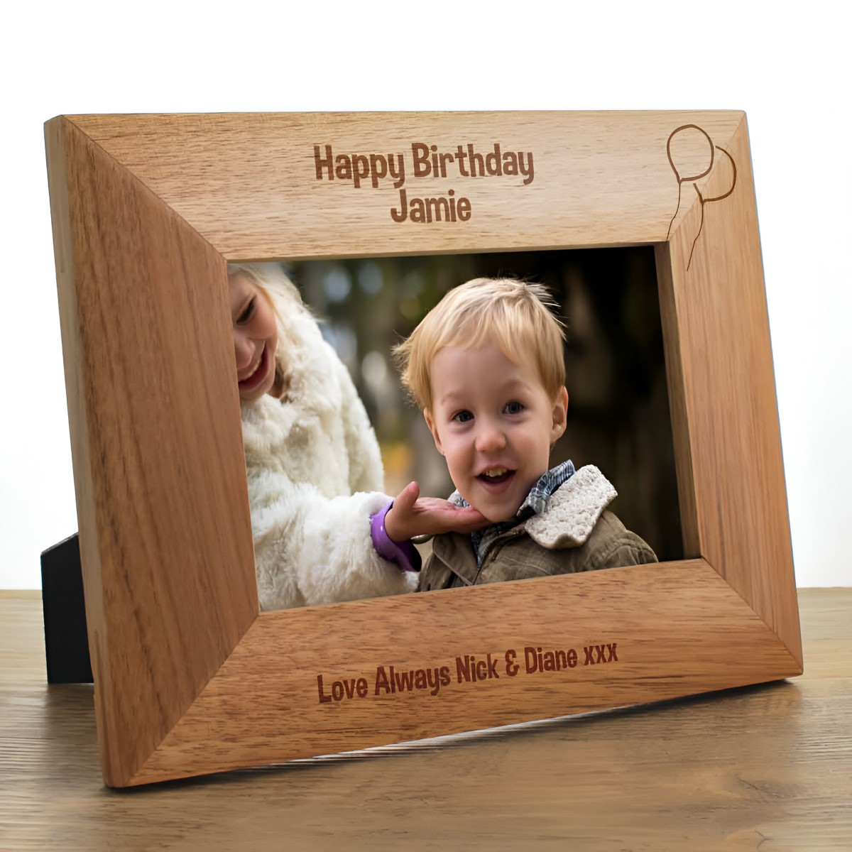 Happy Birthday Personalised Wooden Photo Frame Gift - Click Image to Close