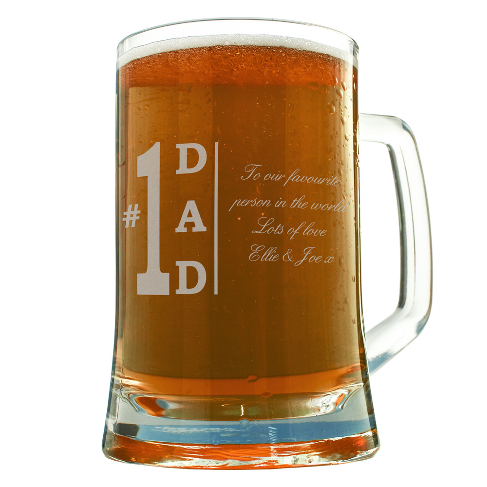 Worlds Number One Dad Pint Glass - Click Image to Close