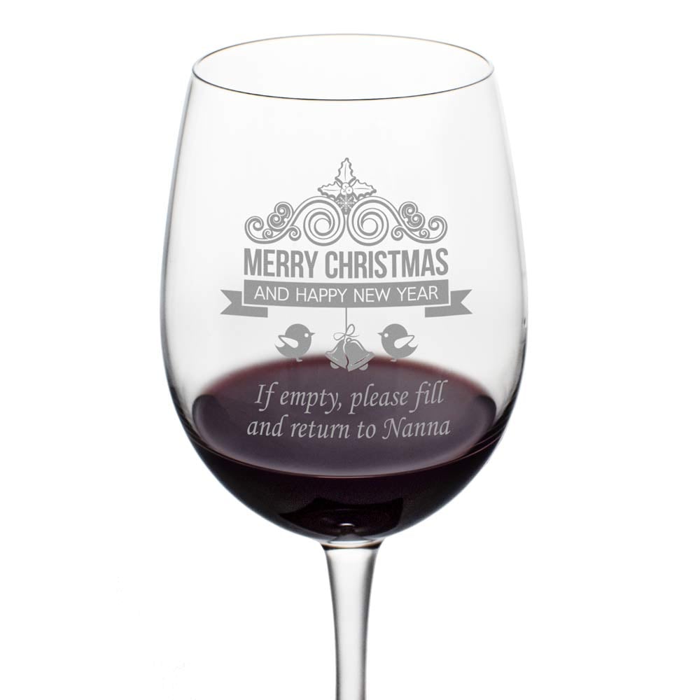 Personalised Christmas Wine Glass - Click Image to Close
