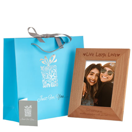 Personalised Live Laugh Love Wooden Photo Frame