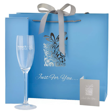 Logo Engraved Champagne Flute Branded Promotional Gift