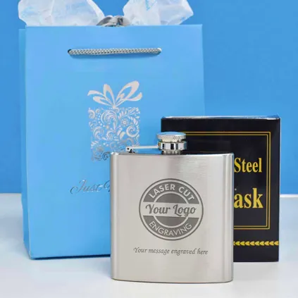 Logo Engraved Personalised Hip Flask