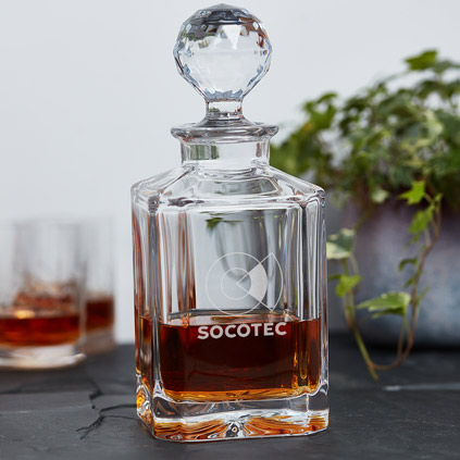 Logo Engraved Personalised Square Based Decanter