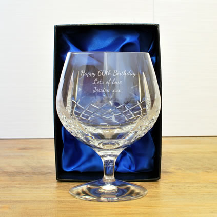 Mayfair 24% Lead Crystal Engraved Brandy Glass