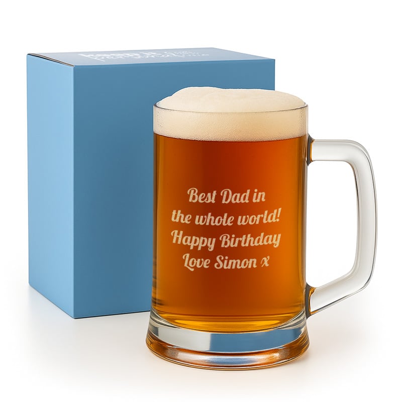 Engraved Glass Tankard