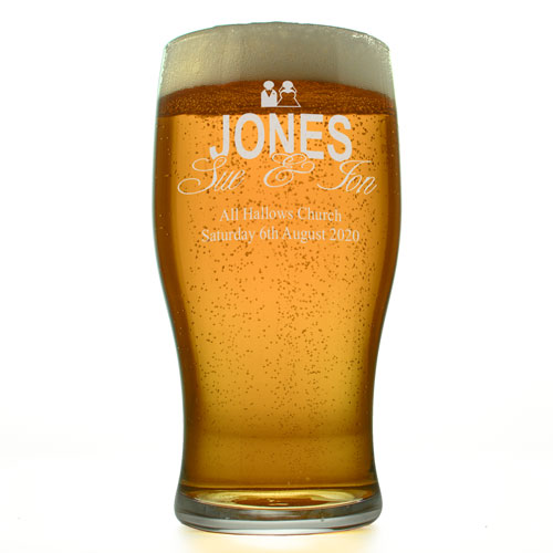 Engraved Wedding Pint Glass Ideal Best Man Gift