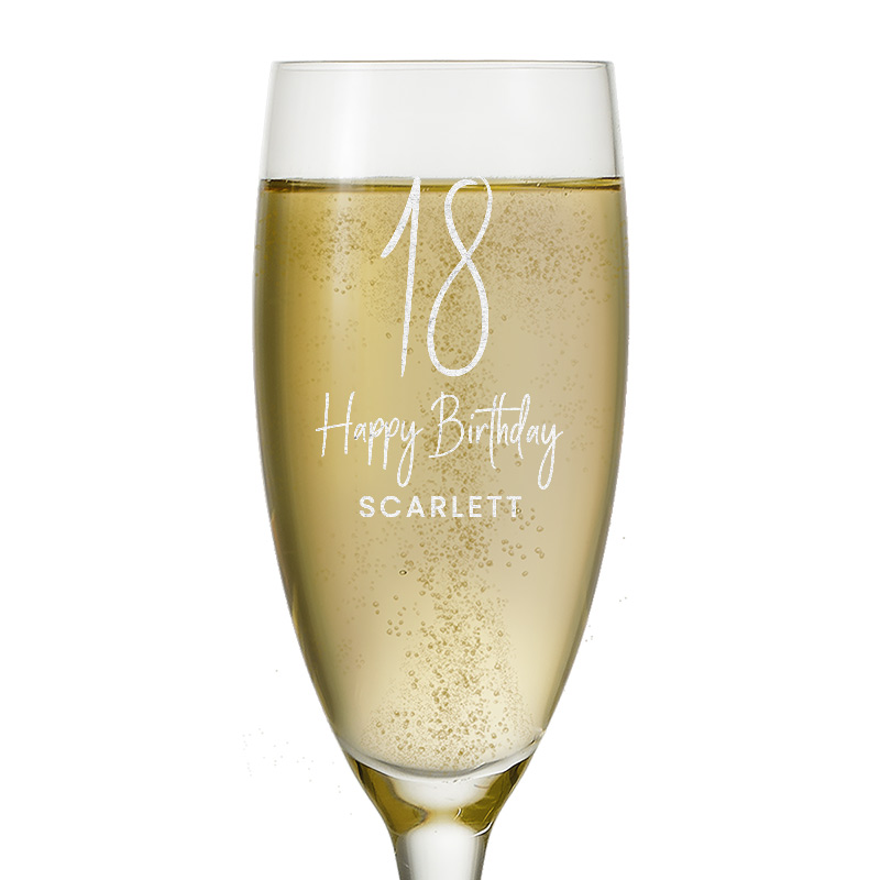 Birthday Personalised Glass Flute