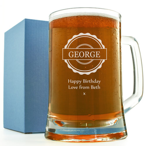 Personalised Round Badge Tankard