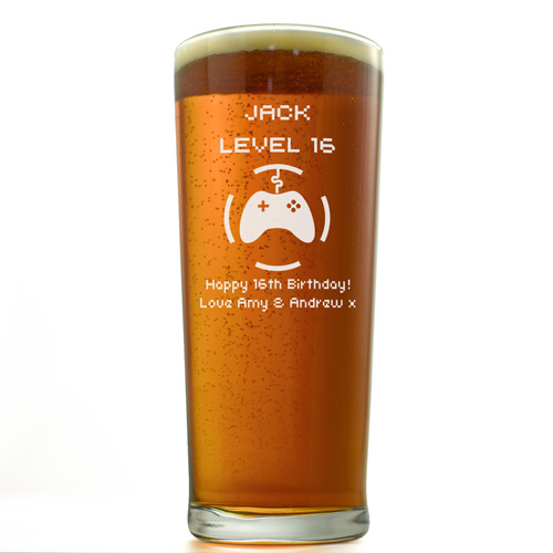 Personalised Gamer Pint Glass