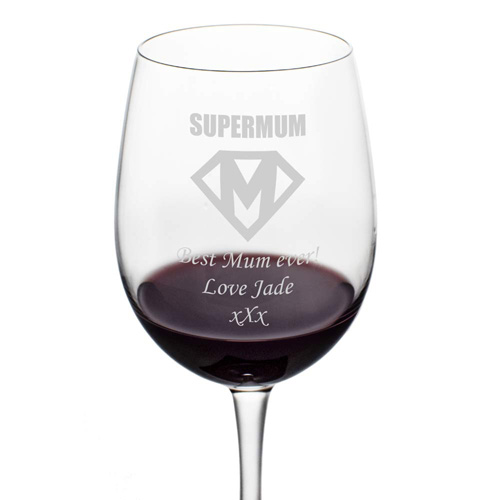 Super Mum Personalised Wine Glass