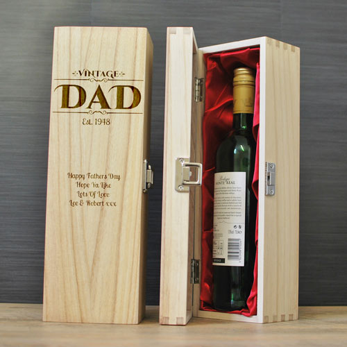 Vintage Dad Personalised Wine Box
