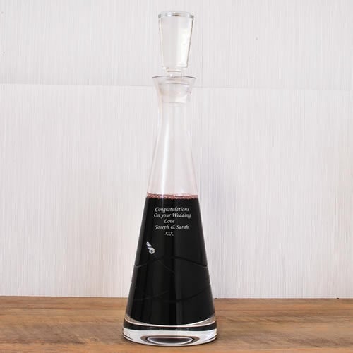 Personalised Pyramid Wine Decanter With Diamante Crystals