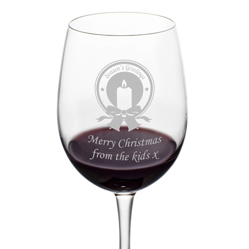 Personalised Wine Glass - Season\'s Greetings