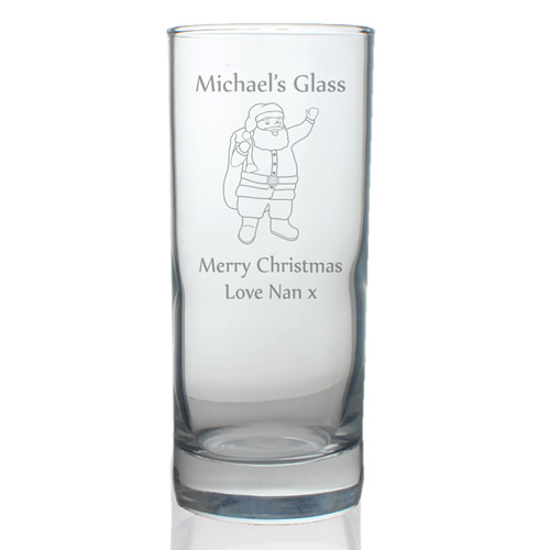 Personalised Children's Glass - Santa