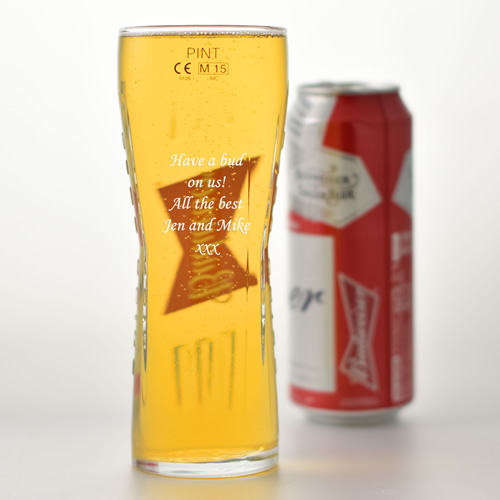 Personalised Budweiser Glass