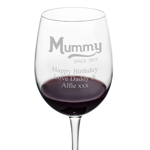 Personalised Mummy Since Wine Glass
