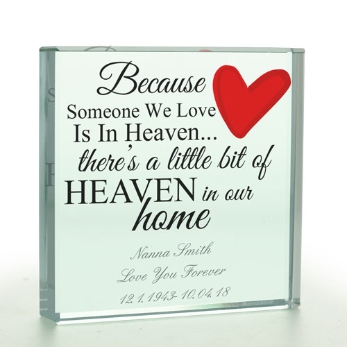 Personalised In Loving Memory Glass Token