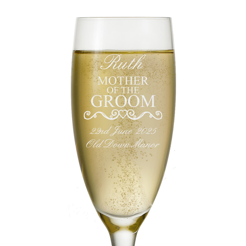 Personalised Mother Of The Groom Wedding Flute