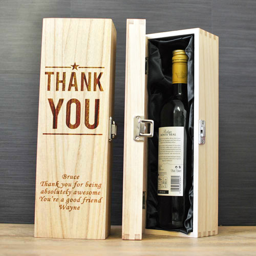 thank you letter wine gift thank you personalised engraved wine box thank you letter wine gift thank you personalised engraved wine box