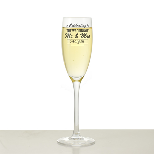 Personalised \'Celebrate The Wedding\' Champagne Flute