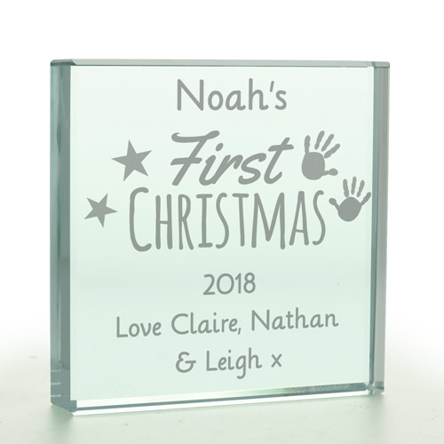 Personalised First Christmas Glass Token
