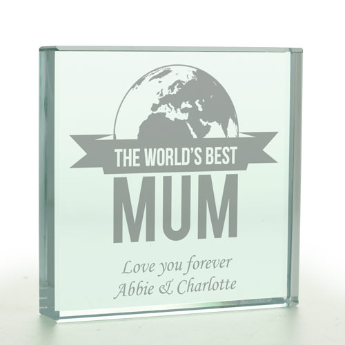 Personalised World\'s Best Mum Glass Token