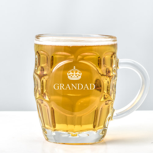 Personalised Dimple Pint Glass With Crown