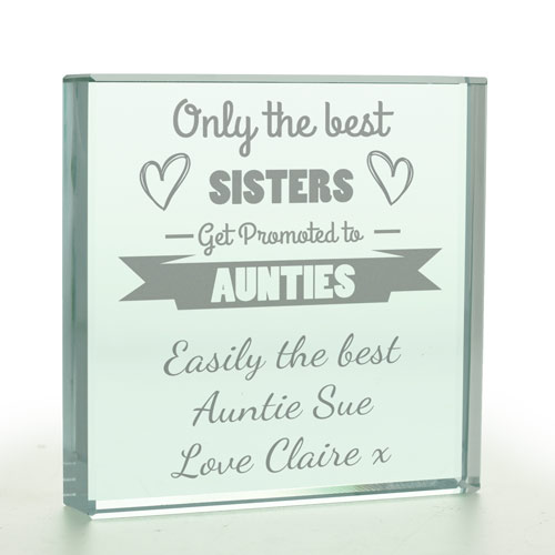 Personalised \'Only The Best Sisters Get Promoted\' Glass Token