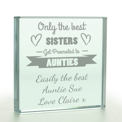Personalised 'Only The Best Sisters Get Promoted' Glass Token