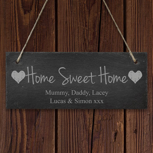 Personalised Hanging Slate Sign - Home Sweet Home