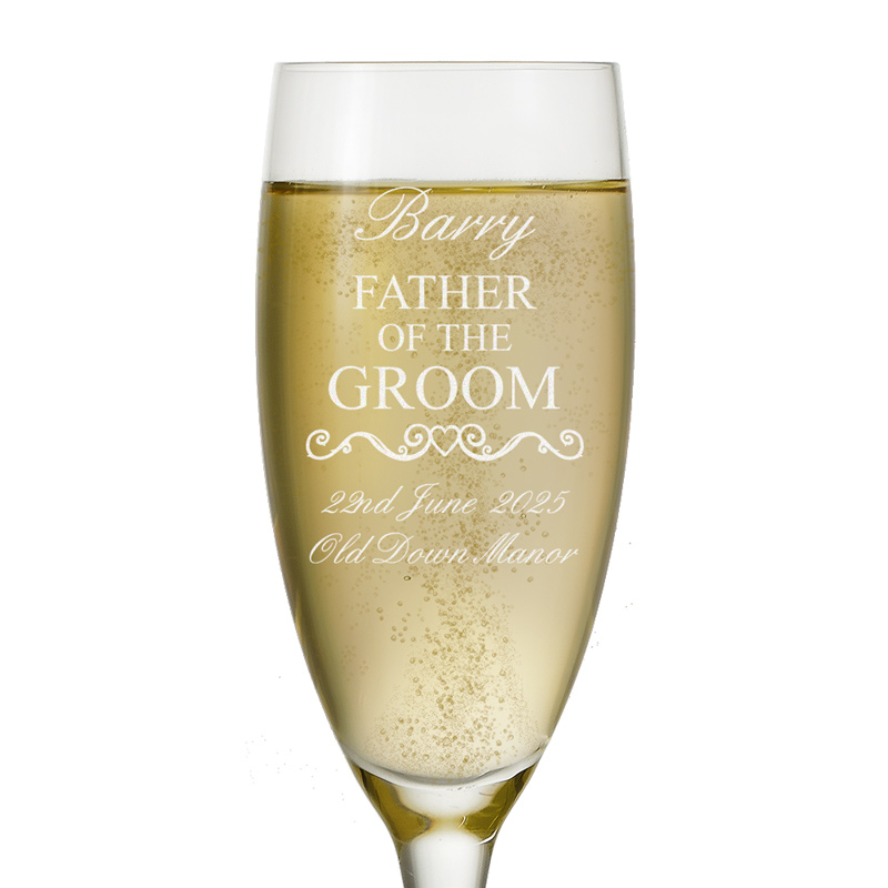 Personalised Father Of The Groom Wedding Flute