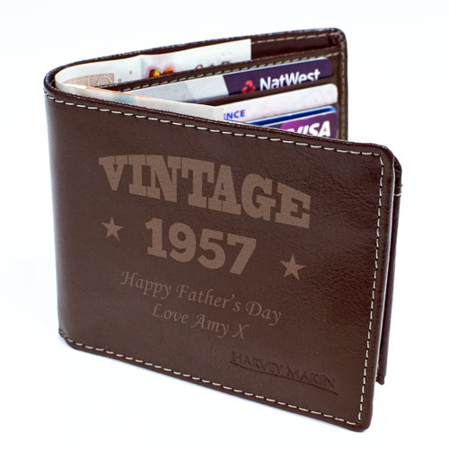 Personalised Vintage Brown Leather Wallet