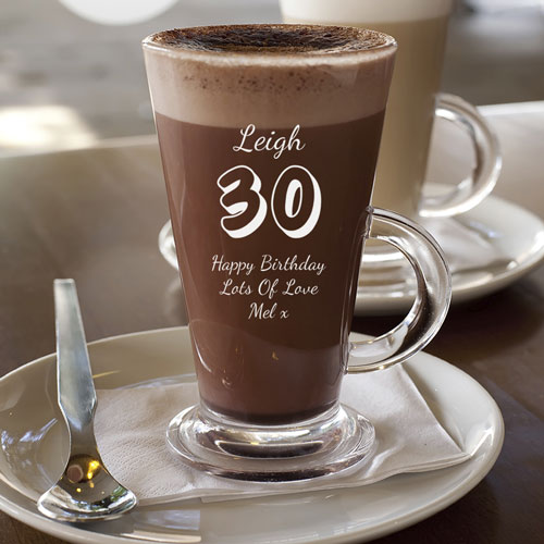 Personalised Birthday Latte Glass