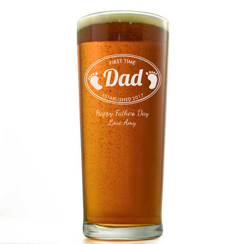 Personalised Pint Glass For A First Time Dad