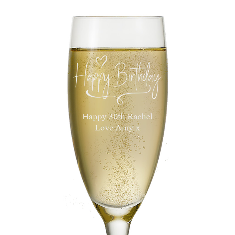Personalised Happy Birthday Champagne Flute